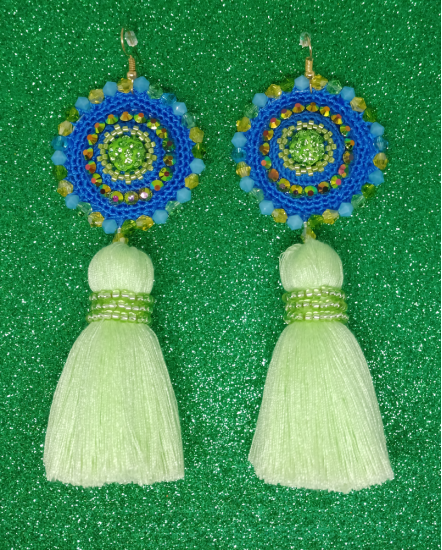 Háčkované  dizajnové náušnice "Umelec emócií"